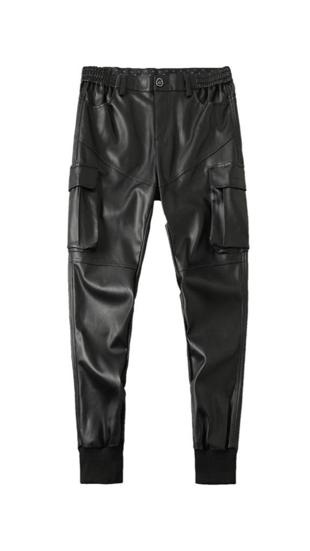FRTU - Black Pu-Leather Pant’s for Men - Sarman Fashion - Wholesale Clothing Fashion Brand for Men from Canada