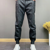 FTEW - Black Pu-Leather Pant’s for Men - Sarman Fashion - Wholesale Clothing Fashion Brand for Men from Canada