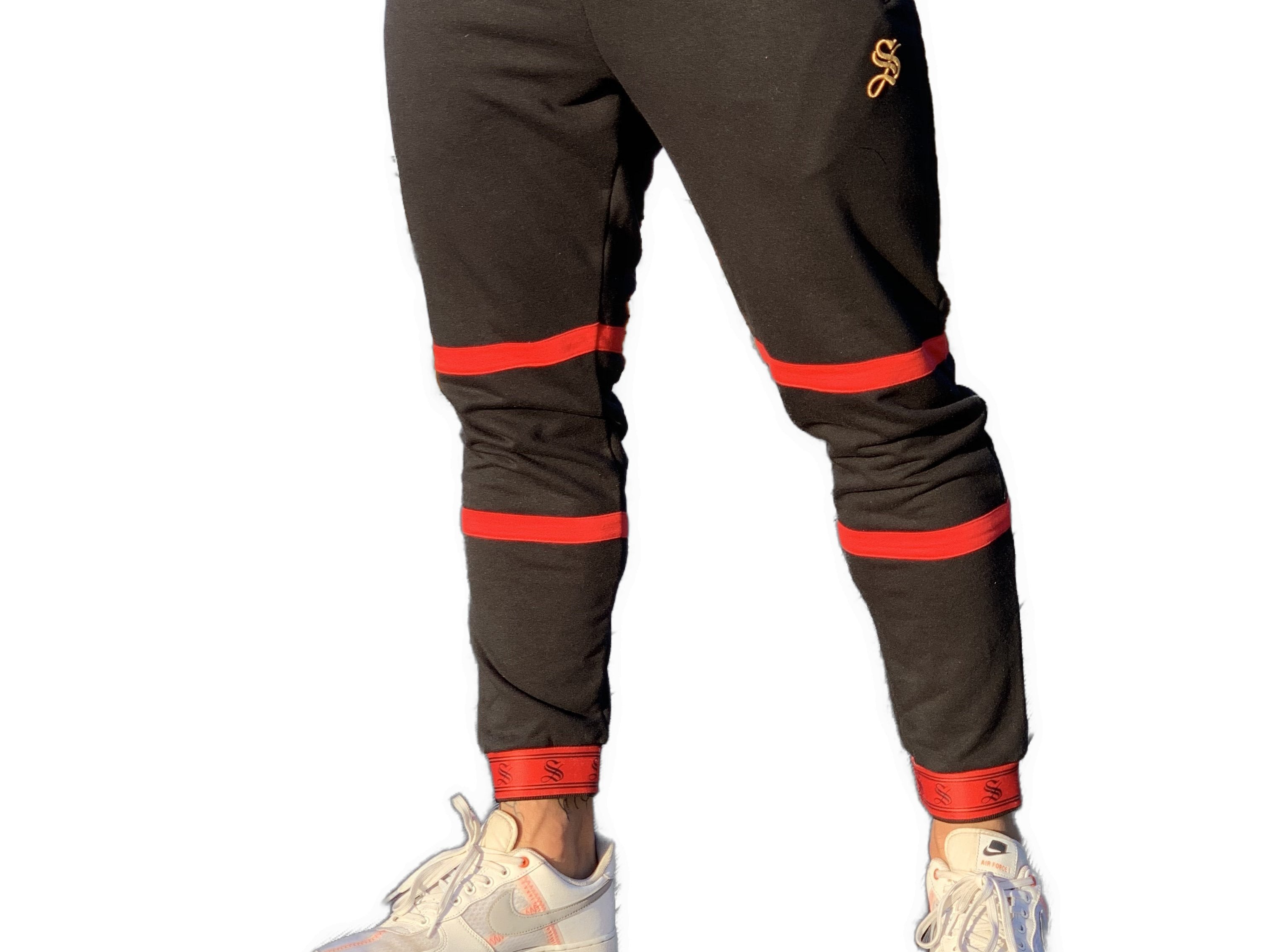 Fury - Black/Red Joggers for Men (PRE-ORDER DISPATCH DATE 25 September 2024) - Sarman Fashion - Wholesale Clothing Fashion Brand for Men from Canada