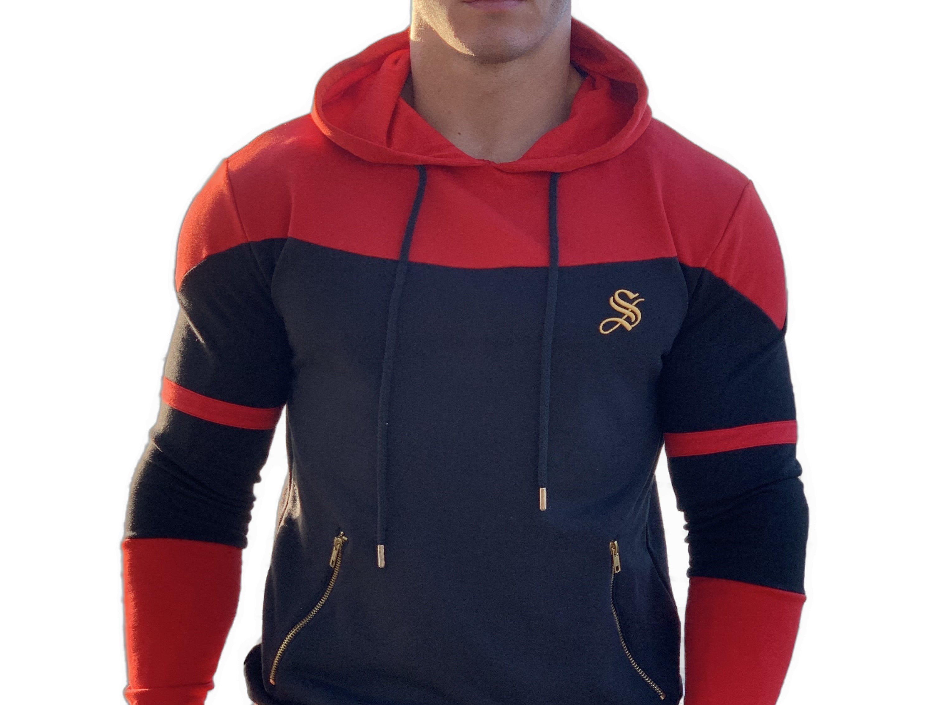 Futurity - Black/Red Hoodie for Men (PRE-ORDER DISPATCH DATE 25 September 2024) - Sarman Fashion - Wholesale Clothing Fashion Brand for Men from Canada