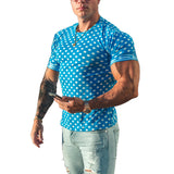 Garoshik - Blue T-shirt for Men - Sarman Fashion - Wholesale Clothing Fashion Brand for Men from Canada