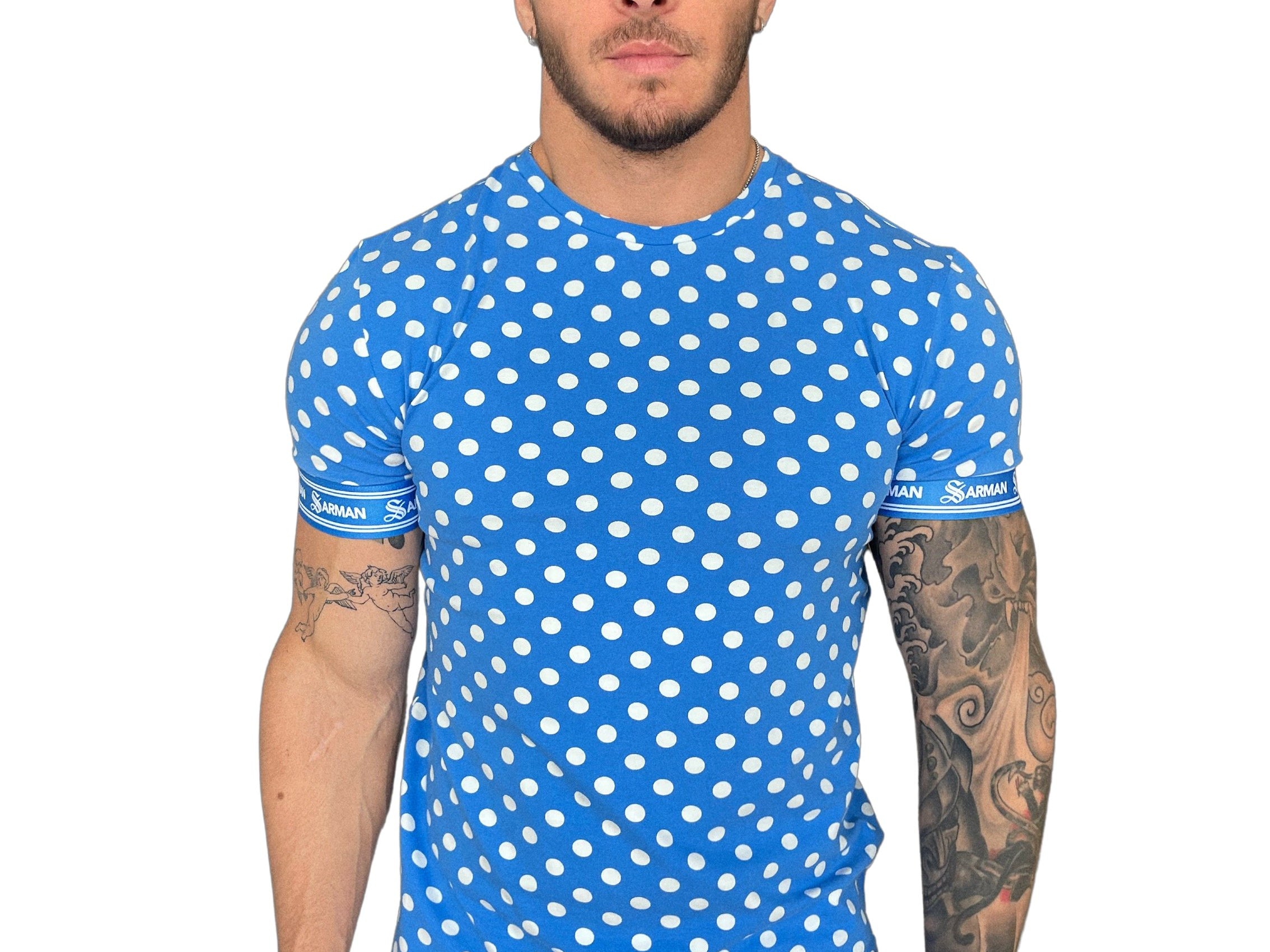 Garoshik - Blue T-shirt for Men - Sarman Fashion - Wholesale Clothing Fashion Brand for Men from Canada