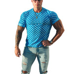 Garoshik - Blue T-shirt for Men - Sarman Fashion - Wholesale Clothing Fashion Brand for Men from Canada