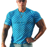 Garoshik - Blue T-shirt for Men - Sarman Fashion - Wholesale Clothing Fashion Brand for Men from Canada