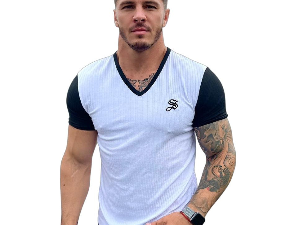 Gentlement - White T-shirt for Men - Sarman Fashion - Wholesale Clothing Fashion Brand for Men from Canada