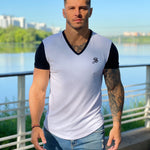 Gentlement - White T-shirt for Men - Sarman Fashion - Wholesale Clothing Fashion Brand for Men from Canada