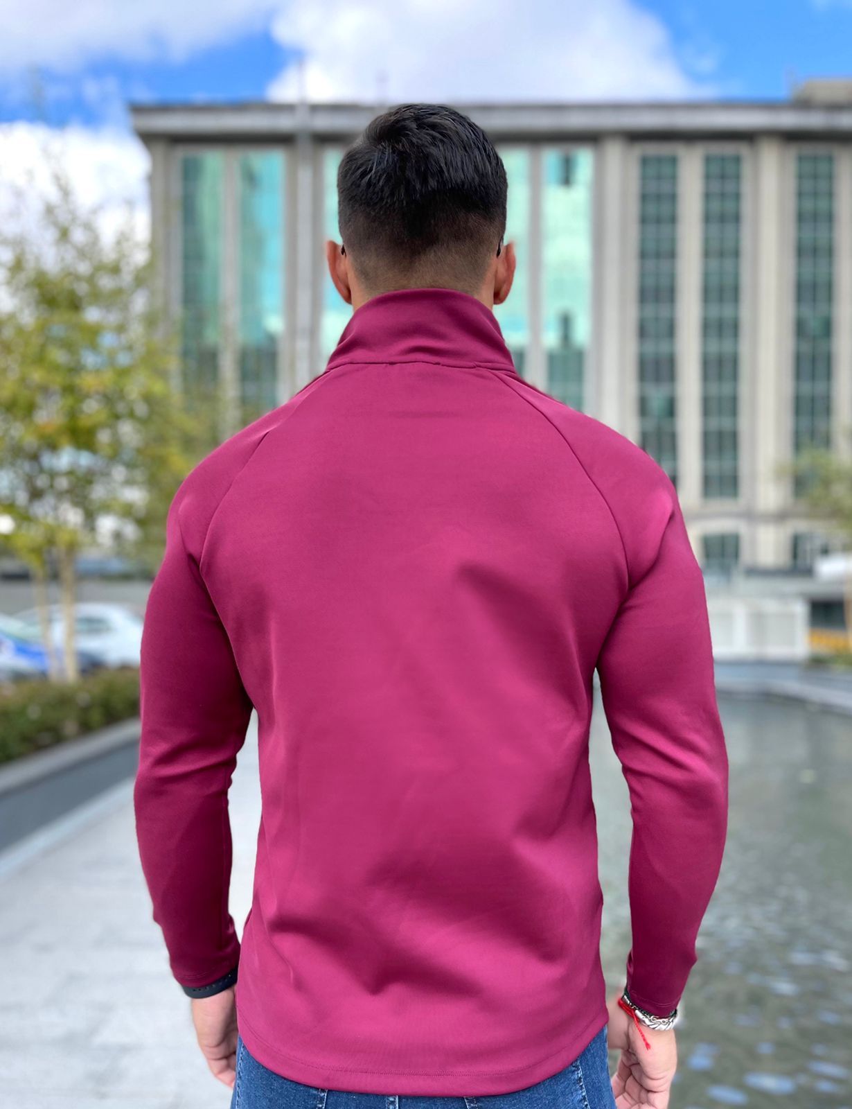 Glamordy - Burgundy Long Sleeves Top for Men (PRE-ORDER DISPATCH DATE 25 DECEMBER 2021) - Sarman Fashion - Wholesale Clothing Fashion Brand for Men from Canada