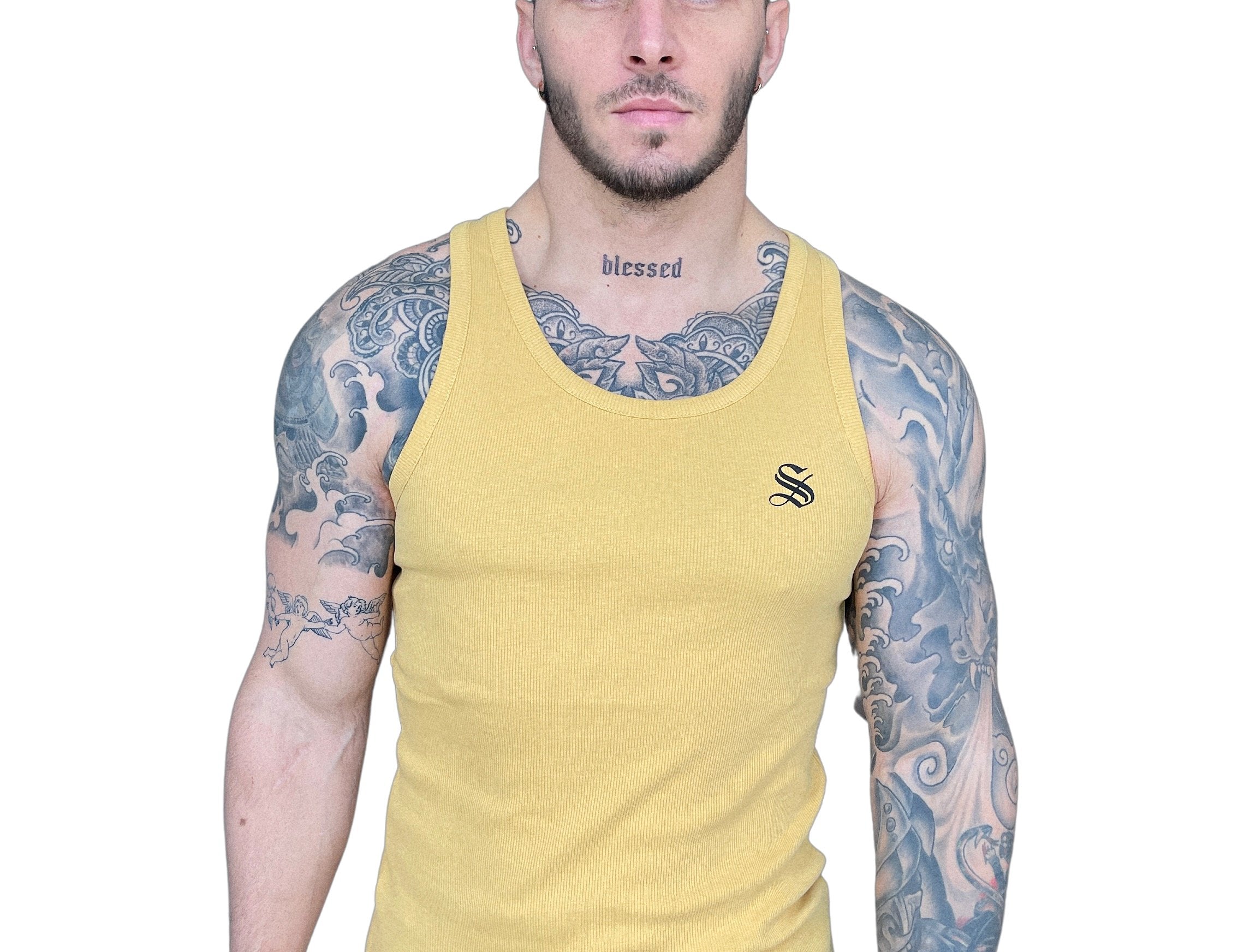 Godon - Gold Tank Top for Men - Sarman Fashion - Wholesale Clothing Fashion Brand for Men from Canada