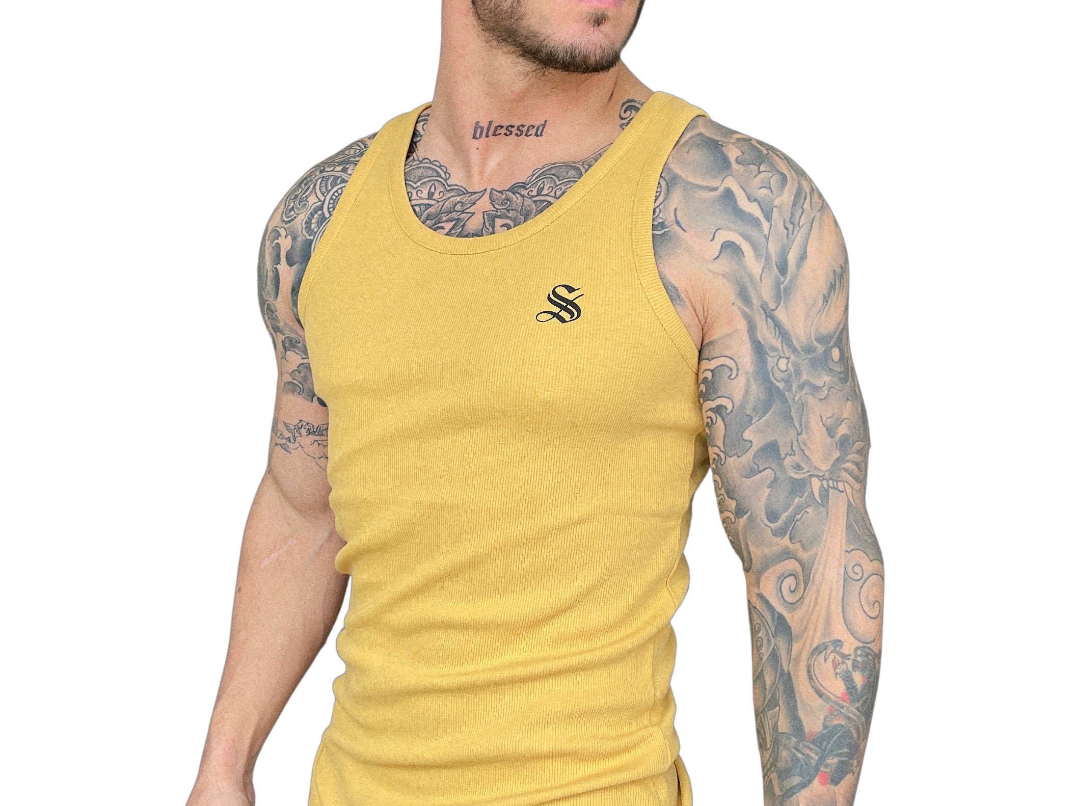 Godon - Gold Tank Top for Men - Sarman Fashion - Wholesale Clothing Fashion Brand for Men from Canada