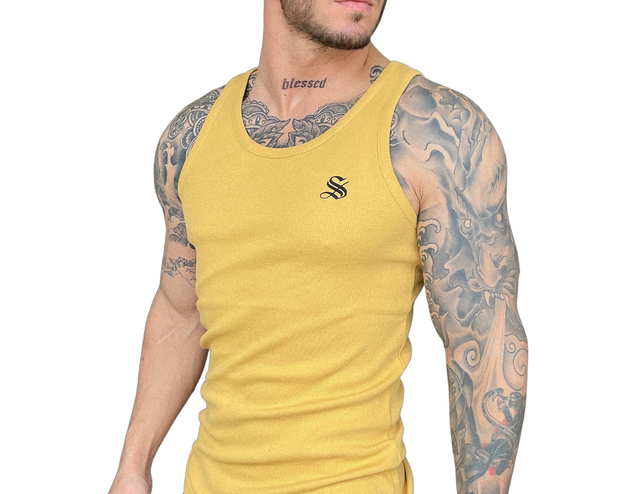 Godon - Gold Tank Top for Men - Sarman Fashion - Wholesale Clothing Fashion Brand for Men from Canada