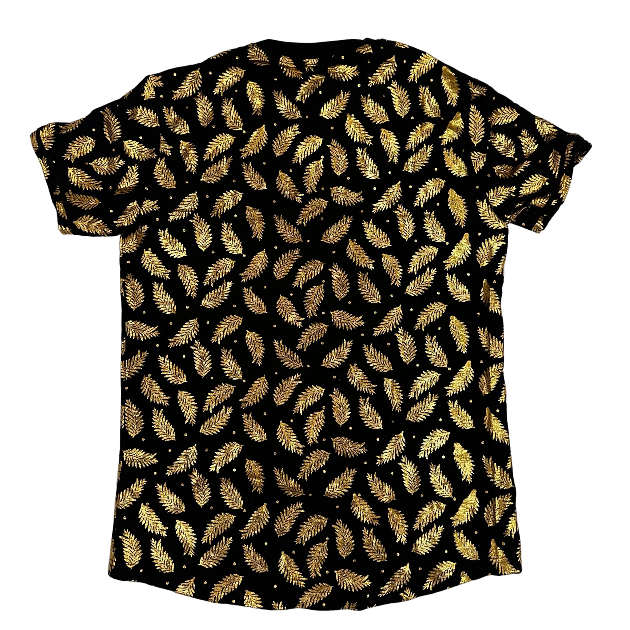 Golden Leaves Boy - Black Short Sleeves T-Shirt for Men (PRE-ORDER DISPATCH DATE 25 DECEMBER 2023) - Sarman Fashion - Wholesale Clothing Fashion Brand for Men from Canada