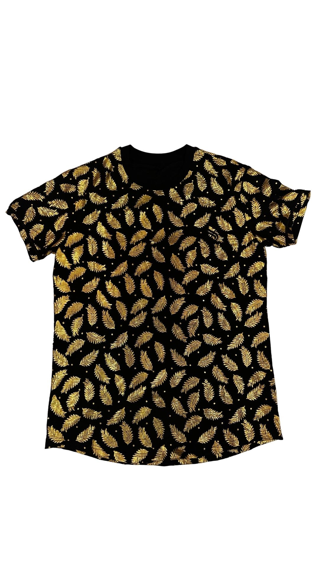 Golden Leaves Boy - Black Short Sleeves T-Shirt for Men (PRE-ORDER DISPATCH DATE 25 DECEMBER 2023) - Sarman Fashion - Wholesale Clothing Fashion Brand for Men from Canada