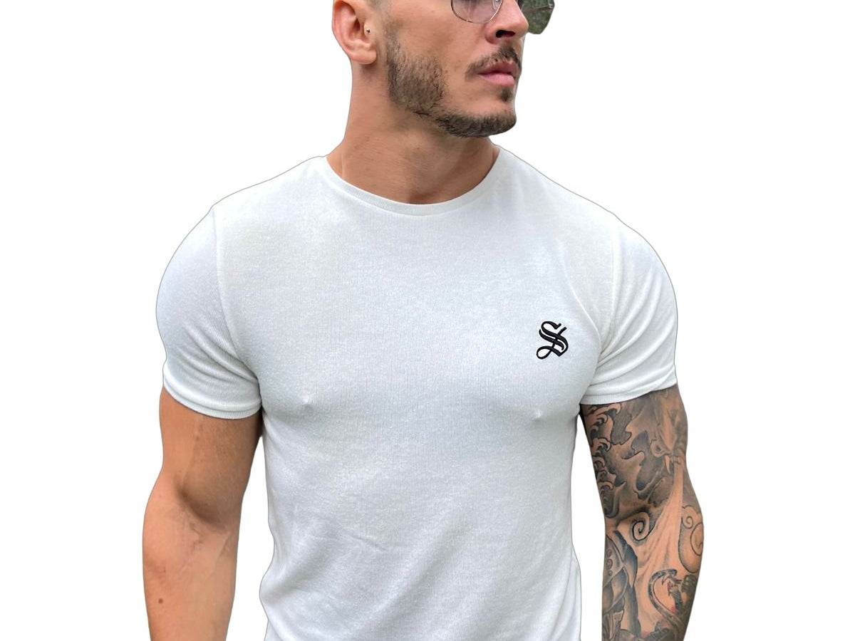 Goldiano - White T-shirt for Men (PRE-ORDER DISPATCH DATE 1 JULY 2022) - Sarman Fashion - Wholesale Clothing Fashion Brand for Men from Canada