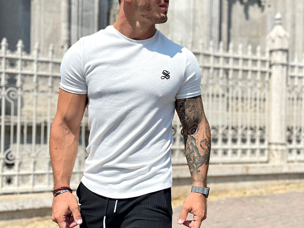 Goldiano - White T-shirt for Men (PRE-ORDER DISPATCH DATE 1 JULY 2022) - Sarman Fashion - Wholesale Clothing Fashion Brand for Men from Canada