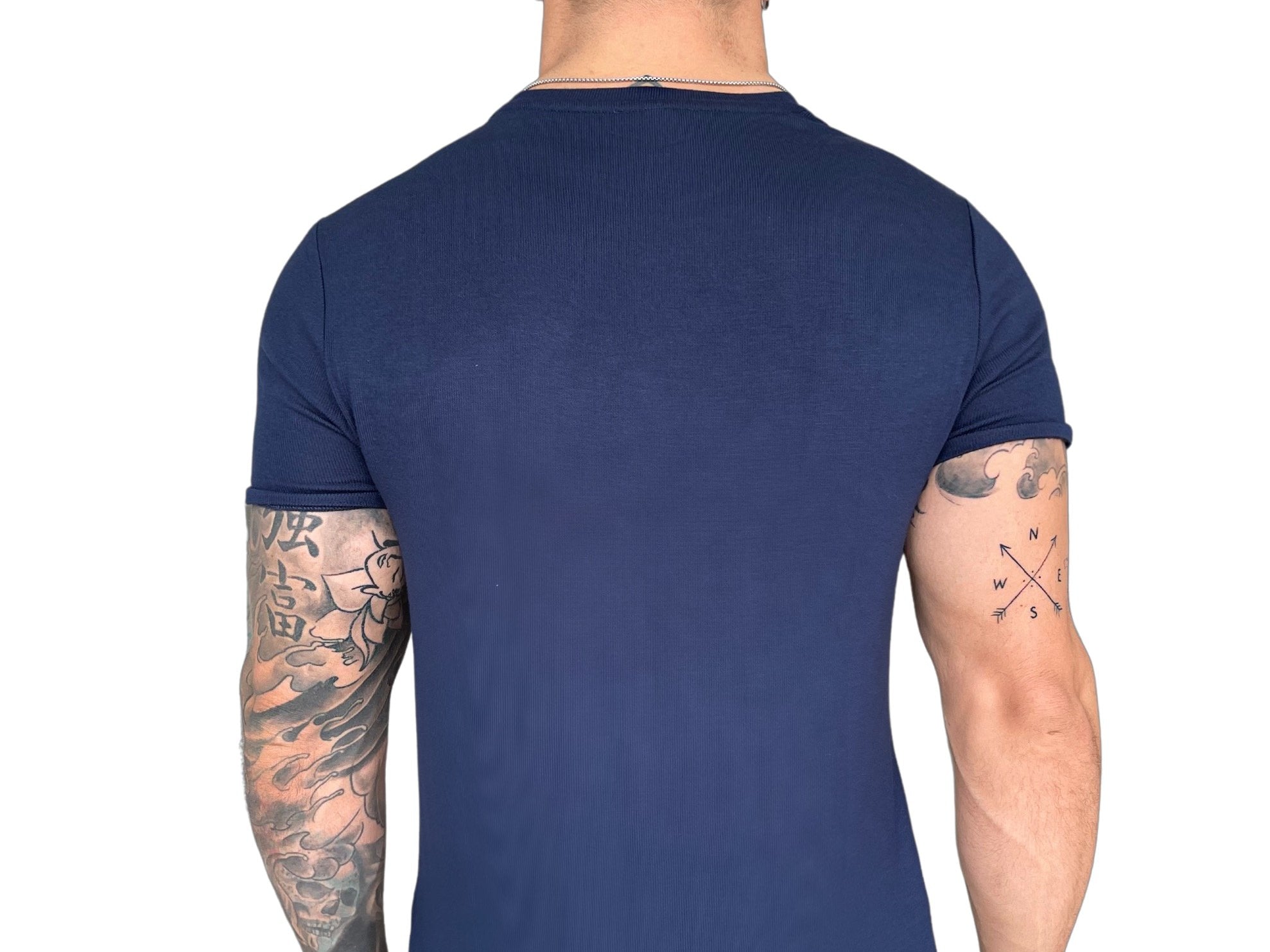 Gravenhage - Blue T-Shirt for Men - Sarman Fashion - Wholesale Clothing Fashion Brand for Men from Canada