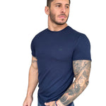 Gravenhage - Blue T-Shirt for Men - Sarman Fashion - Wholesale Clothing Fashion Brand for Men from Canada