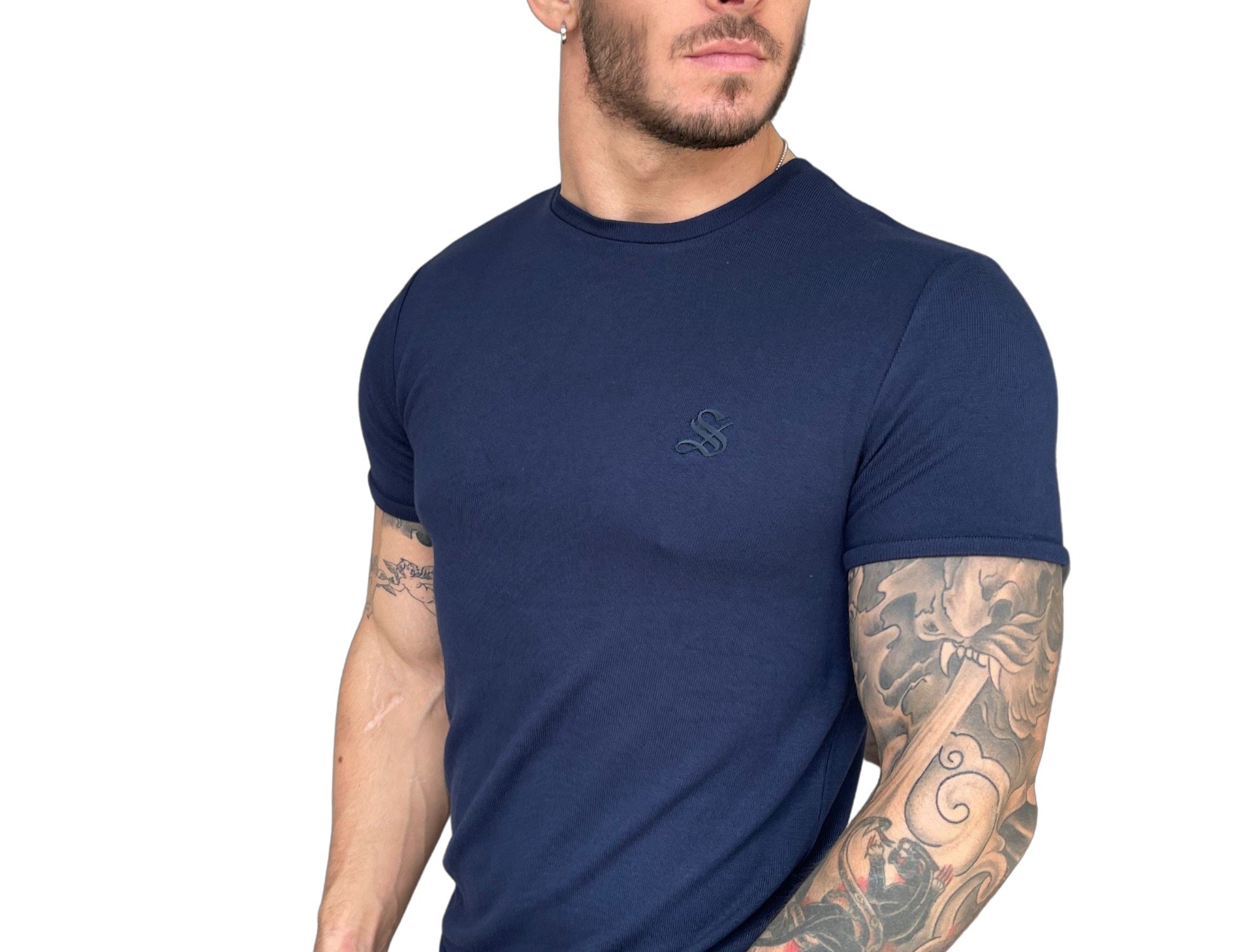 Gravenhage - Blue T-Shirt for Men - Sarman Fashion - Wholesale Clothing Fashion Brand for Men from Canada