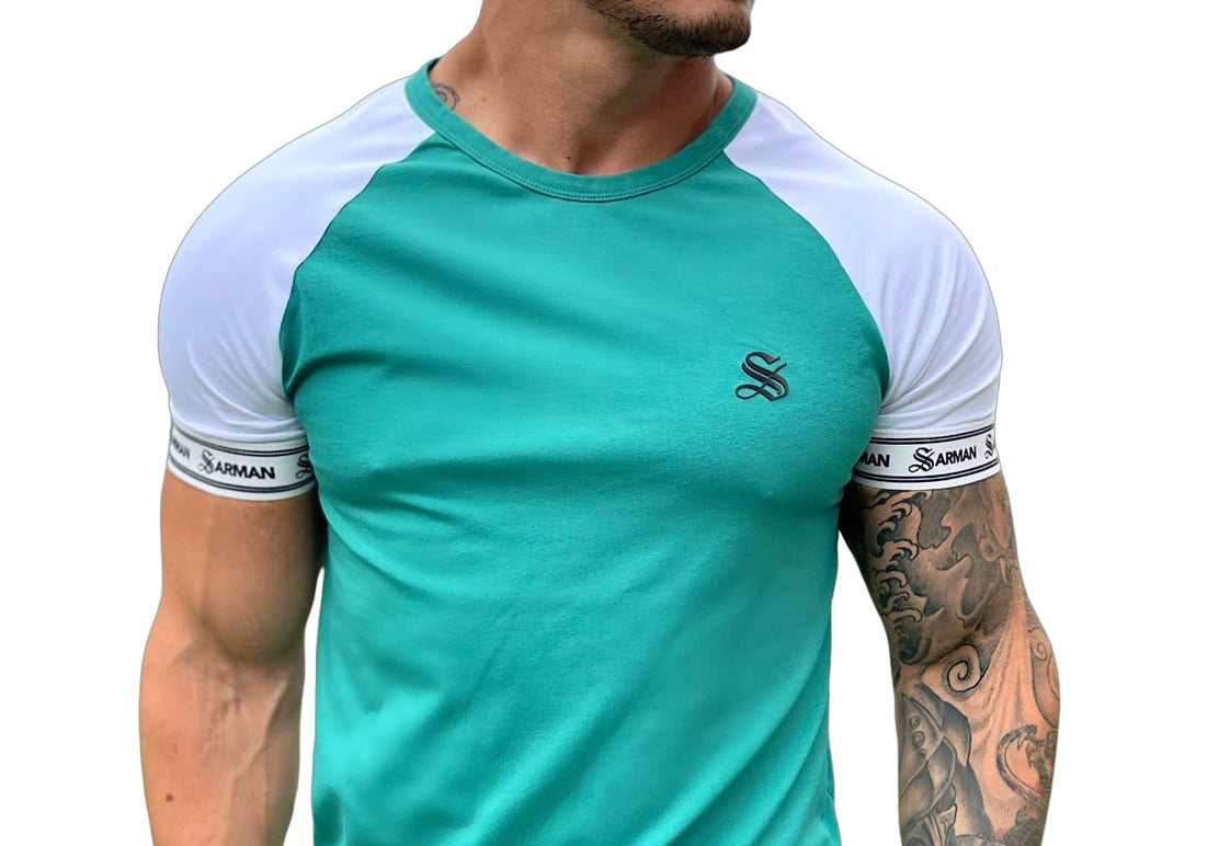 Greenishy - White/Green T- Shirt for Men (PRE-ORDER DISPATCH DATE 25 DECEMBER 2021) - Sarman Fashion - Wholesale Clothing Fashion Brand for Men from Canada