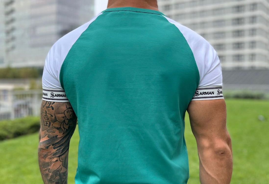 Greenishy - White/Green T- Shirt for Men (PRE-ORDER DISPATCH DATE 25 DECEMBER 2021) - Sarman Fashion - Wholesale Clothing Fashion Brand for Men from Canada