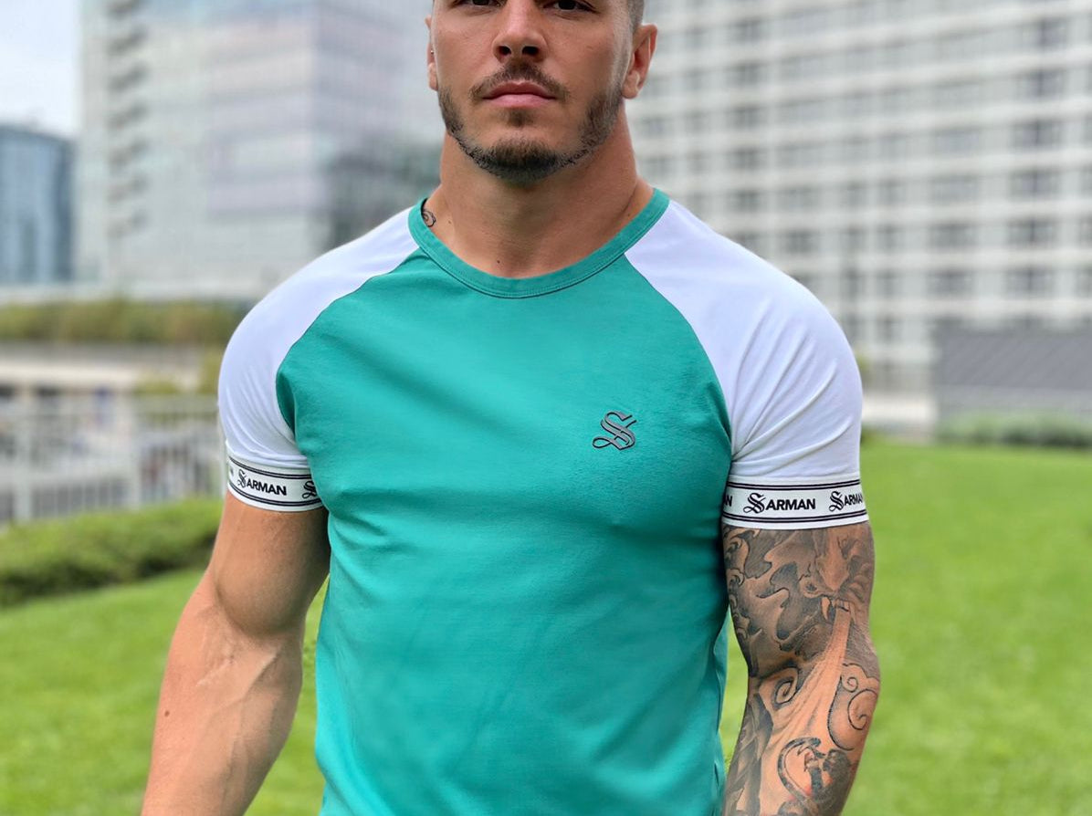 Greenishy - White/Green T- Shirt for Men (PRE-ORDER DISPATCH DATE 25 DECEMBER 2021) - Sarman Fashion - Wholesale Clothing Fashion Brand for Men from Canada