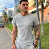 Half Base 2 - Gris Men’s t-shirt (PRE-ORDER DISPATCH DATE 1 JULY 2022) - Sarman Fashion - Wholesale Clothing Fashion Brand for Men from Canada