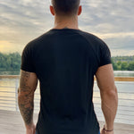 Half Base - Black T-shirt for Men (PRE-ORDER DISPATCH DATE 25 SEPTEMBER) - Sarman Fashion - Wholesale Clothing Fashion Brand for Men from Canada