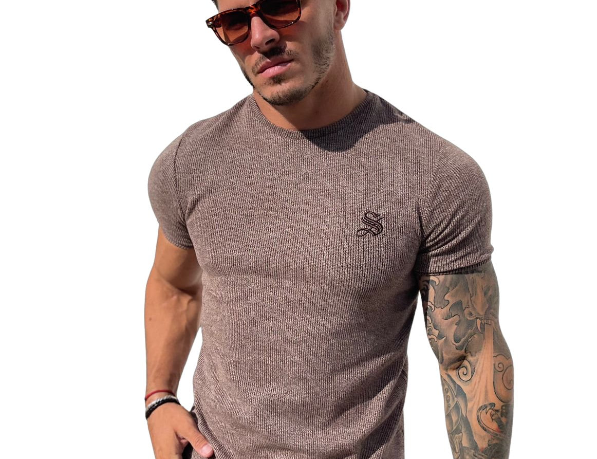 Hazel - Brown T-Shirt for Men (PRE-ORDER DISPATCH DATE 1 JULY 2022) - Sarman Fashion - Wholesale Clothing Fashion Brand for Men from Canada