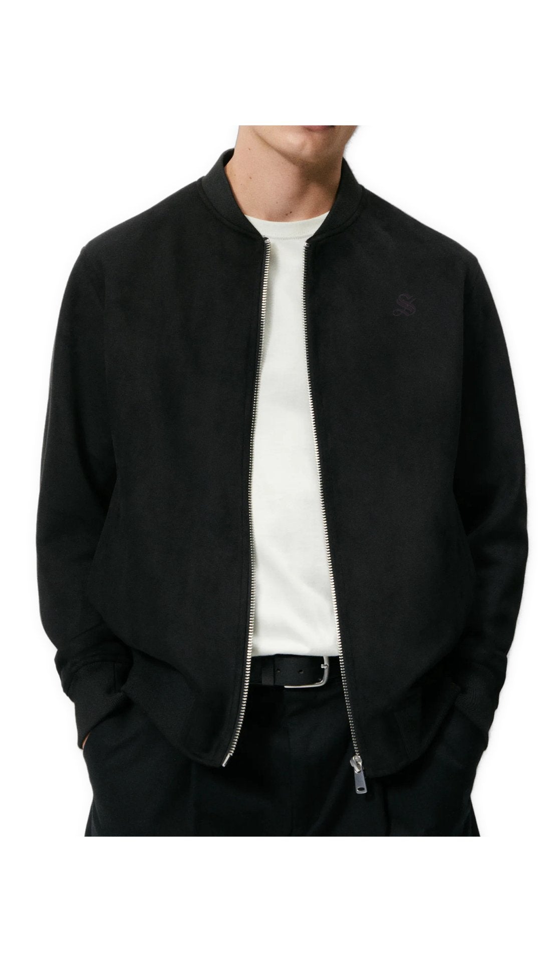 Heqv - Black Long Sleeve Sweatshirt for Men - Sarman Fashion - Wholesale Clothing Fashion Brand for Men from Canada