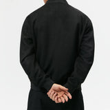 Heqv - Black Long Sleeve Sweatshirt for Men - Sarman Fashion - Wholesale Clothing Fashion Brand for Men from Canada
