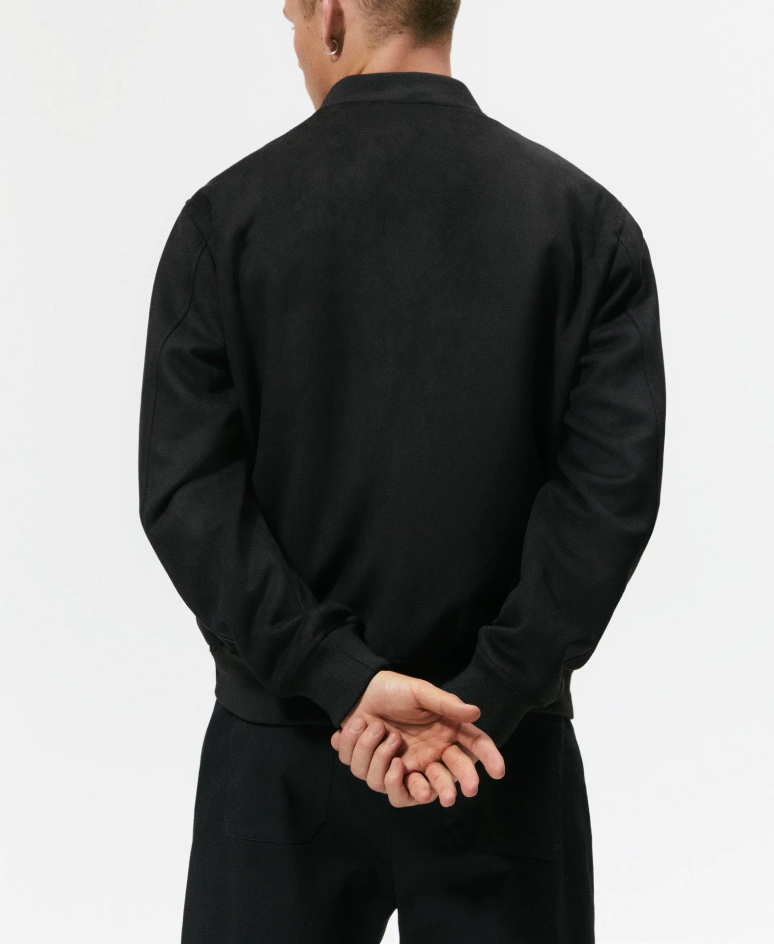 Heqv - Black Long Sleeve Sweatshirt for Men - Sarman Fashion - Wholesale Clothing Fashion Brand for Men from Canada
