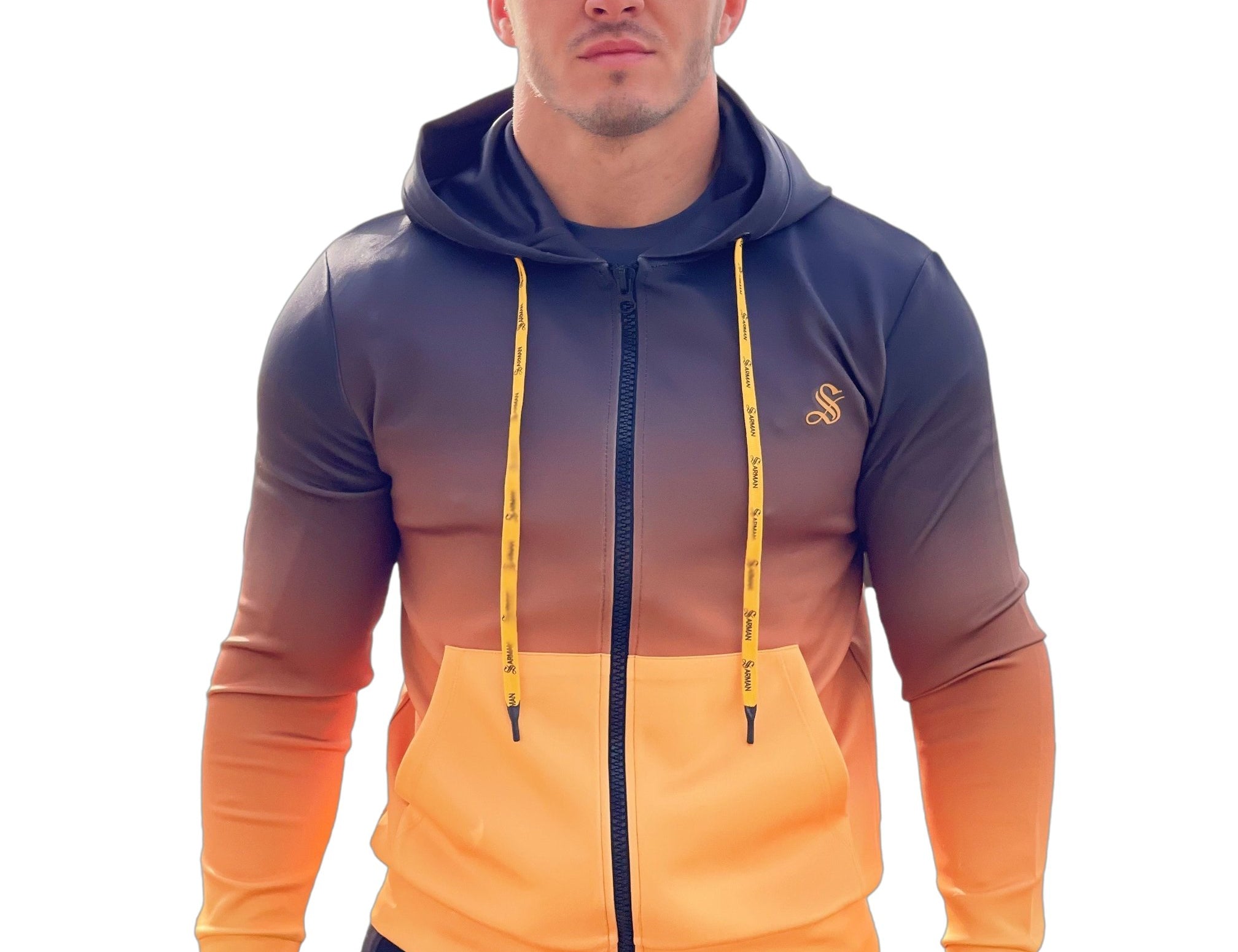 Hines - Black/Yellow Hoodie for Men - Sarman Fashion - Wholesale Clothing Fashion Brand for Men from Canada