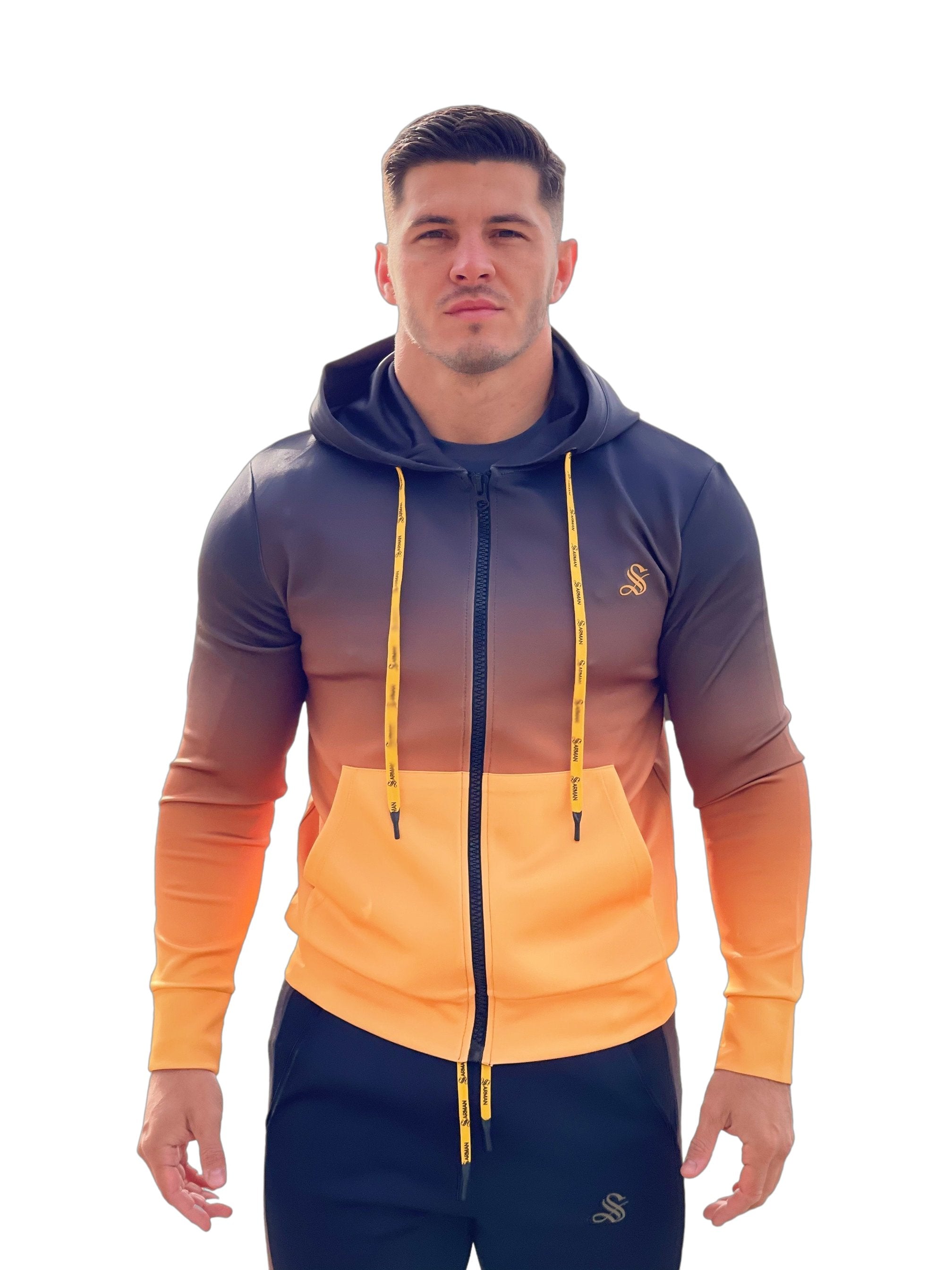 Hines - Black/Yellow Hoodie for Men - Sarman Fashion - Wholesale Clothing Fashion Brand for Men from Canada
