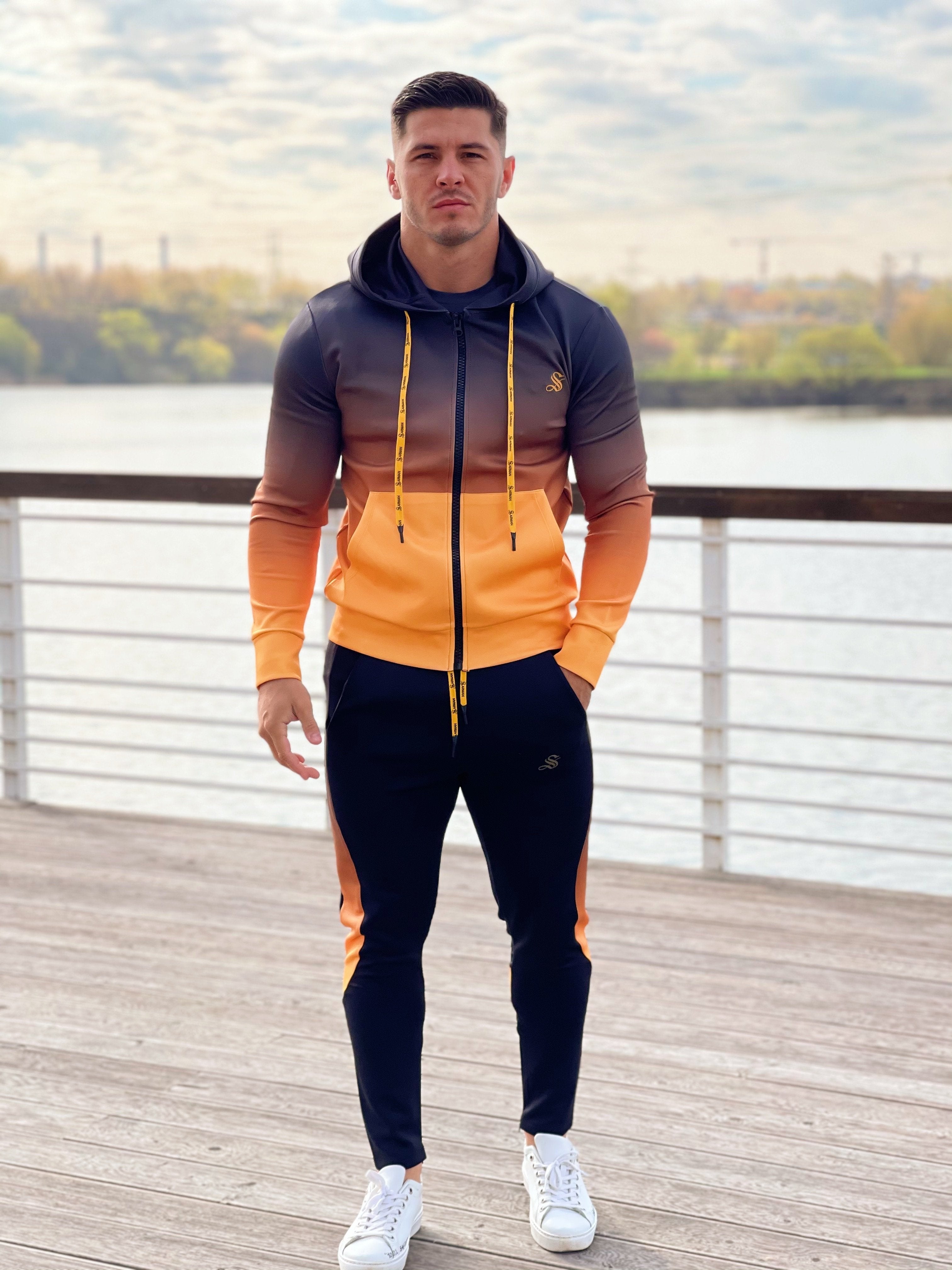 Hines - Black/Yellow Hoodie for Men - Sarman Fashion - Wholesale Clothing Fashion Brand for Men from Canada