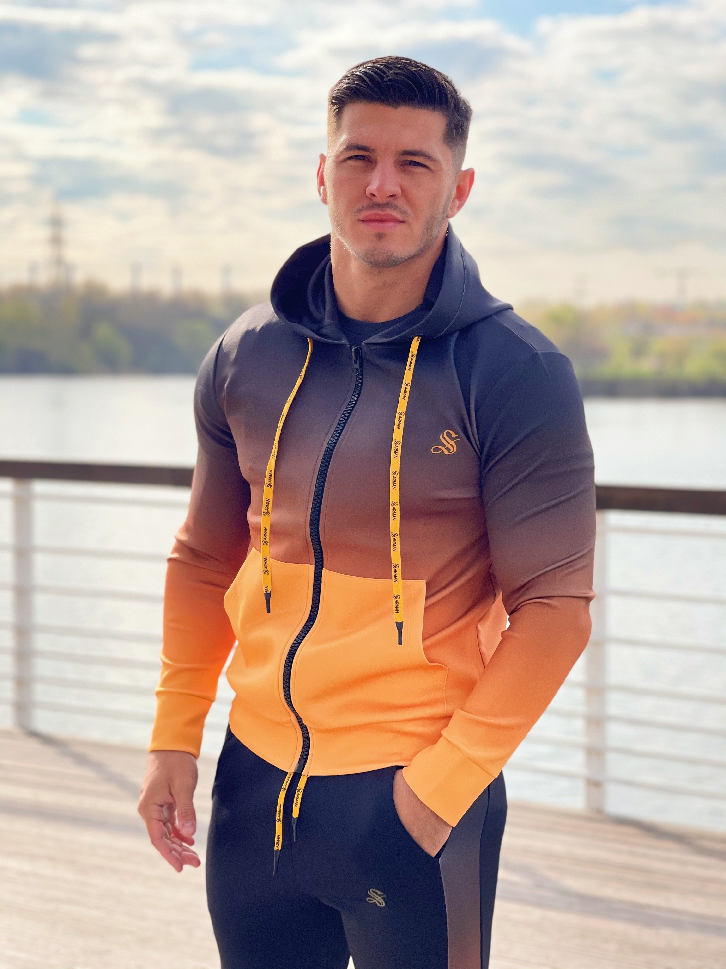 Hines - Black/Yellow Hoodie for Men - Sarman Fashion - Wholesale Clothing Fashion Brand for Men from Canada