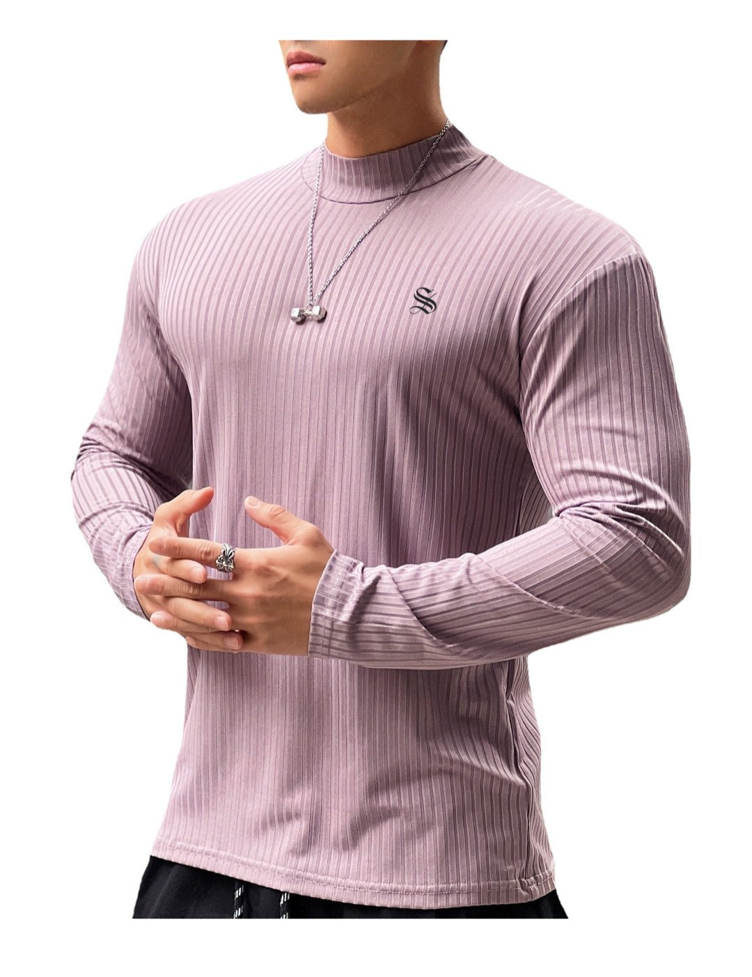 Hogul 2 - High Neck Long Sleeve Shirt for Men - Sarman Fashion - Wholesale Clothing Fashion Brand for Men from Canada