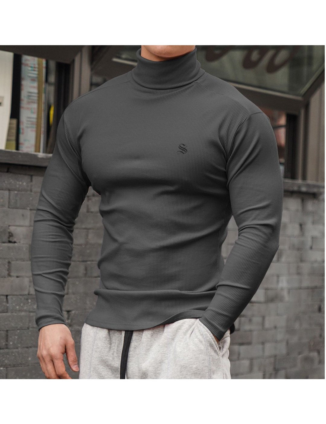 Hogul 3 - High Neck Long Sleeve Shirt for Men - Sarman Fashion - Wholesale Clothing Fashion Brand for Men from Canada