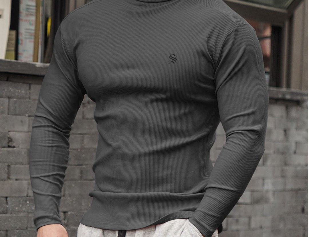 Hogul 3 - High Neck Long Sleeve Shirt for Men - Sarman Fashion - Wholesale Clothing Fashion Brand for Men from Canada