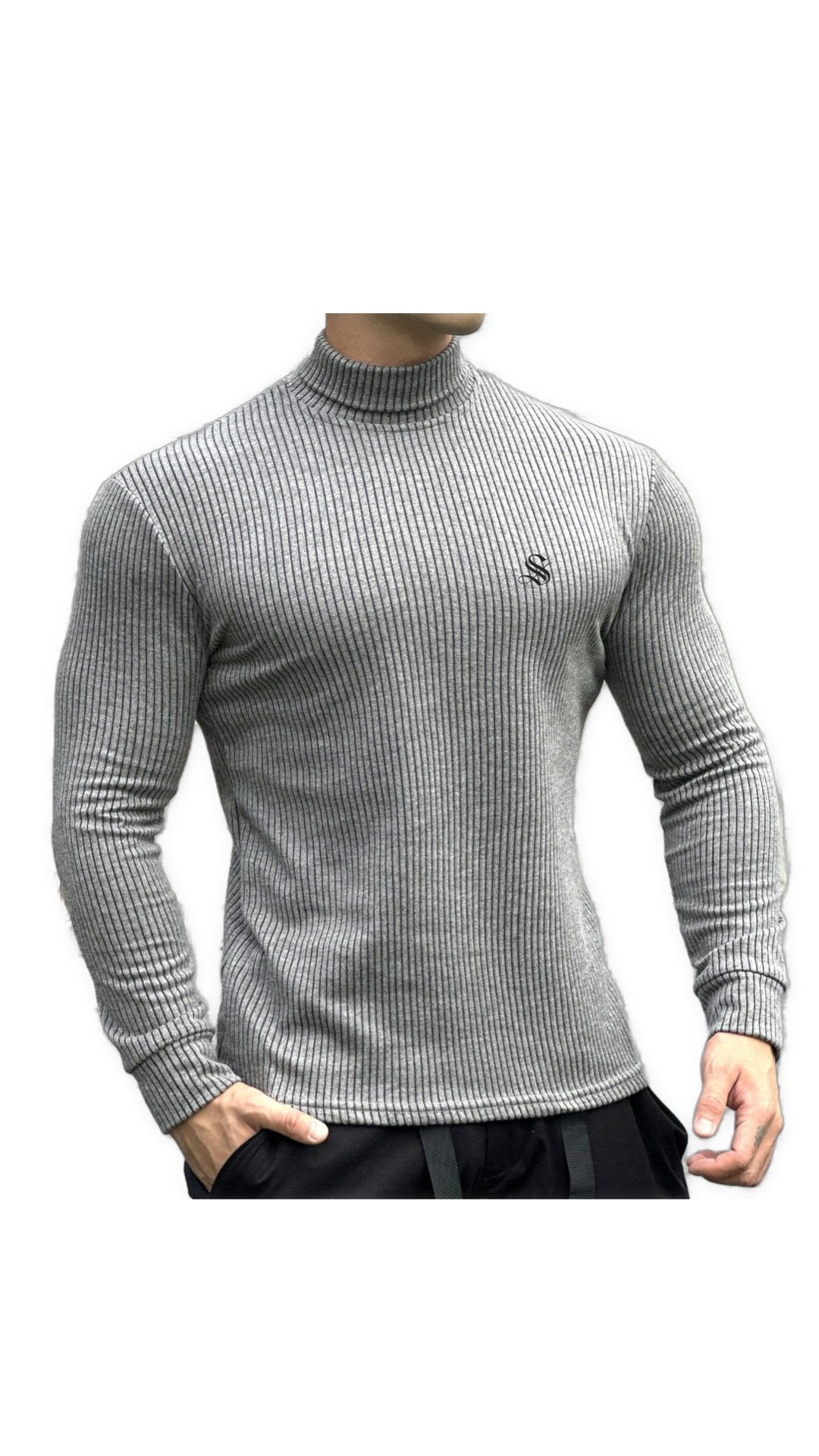 Hogul - High Neck Long Sleeve Shirt for Men - Sarman Fashion - Wholesale Clothing Fashion Brand for Men from Canada
