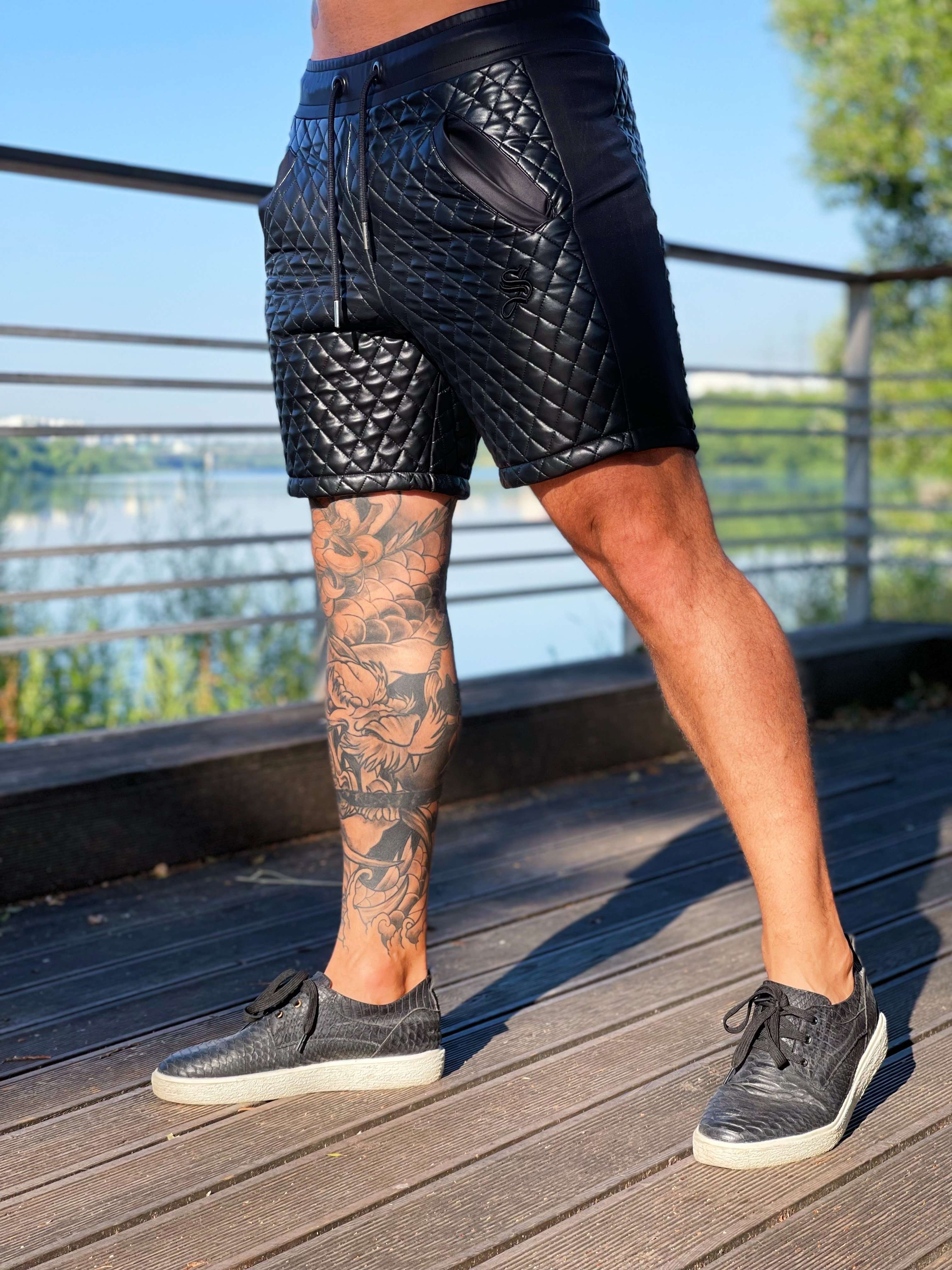 Horse Warrior - Black Shorts for Men (PRE-ORDER DISPATCH DATE 1 JULY 2022) - Sarman Fashion - Wholesale Clothing Fashion Brand for Men from Canada