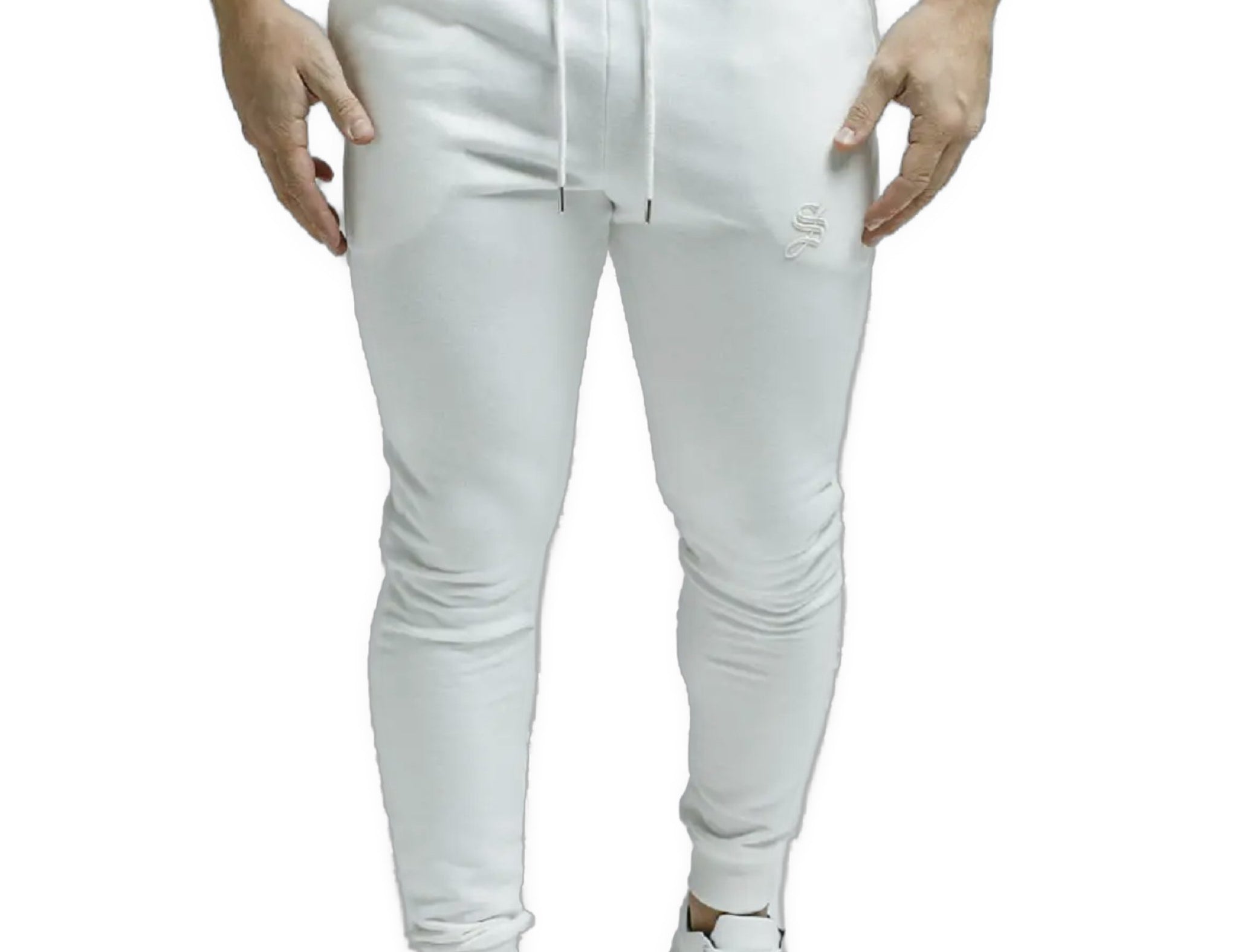 Hua - White Joggers for Men (PRE-ORDER DISPATCH DATE 25 September 2024) - Sarman Fashion - Wholesale Clothing Fashion Brand for Men from Canada