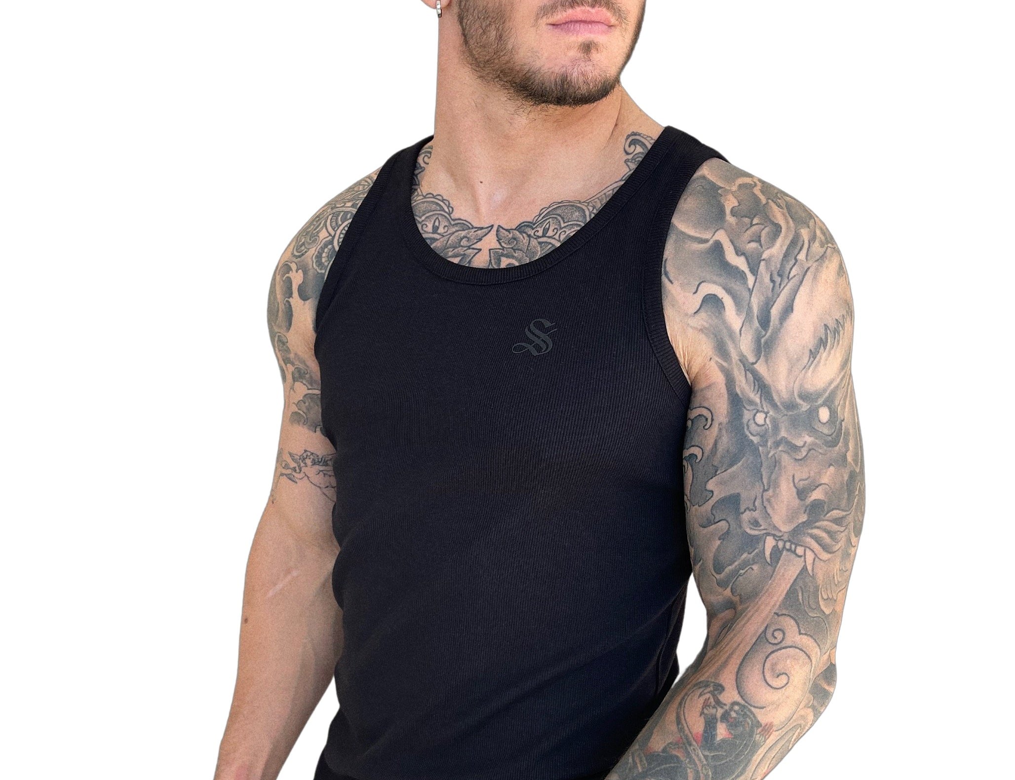 Jack - Black Tank Top for Men - Sarman Fashion - Wholesale Clothing Fashion Brand for Men from Canada