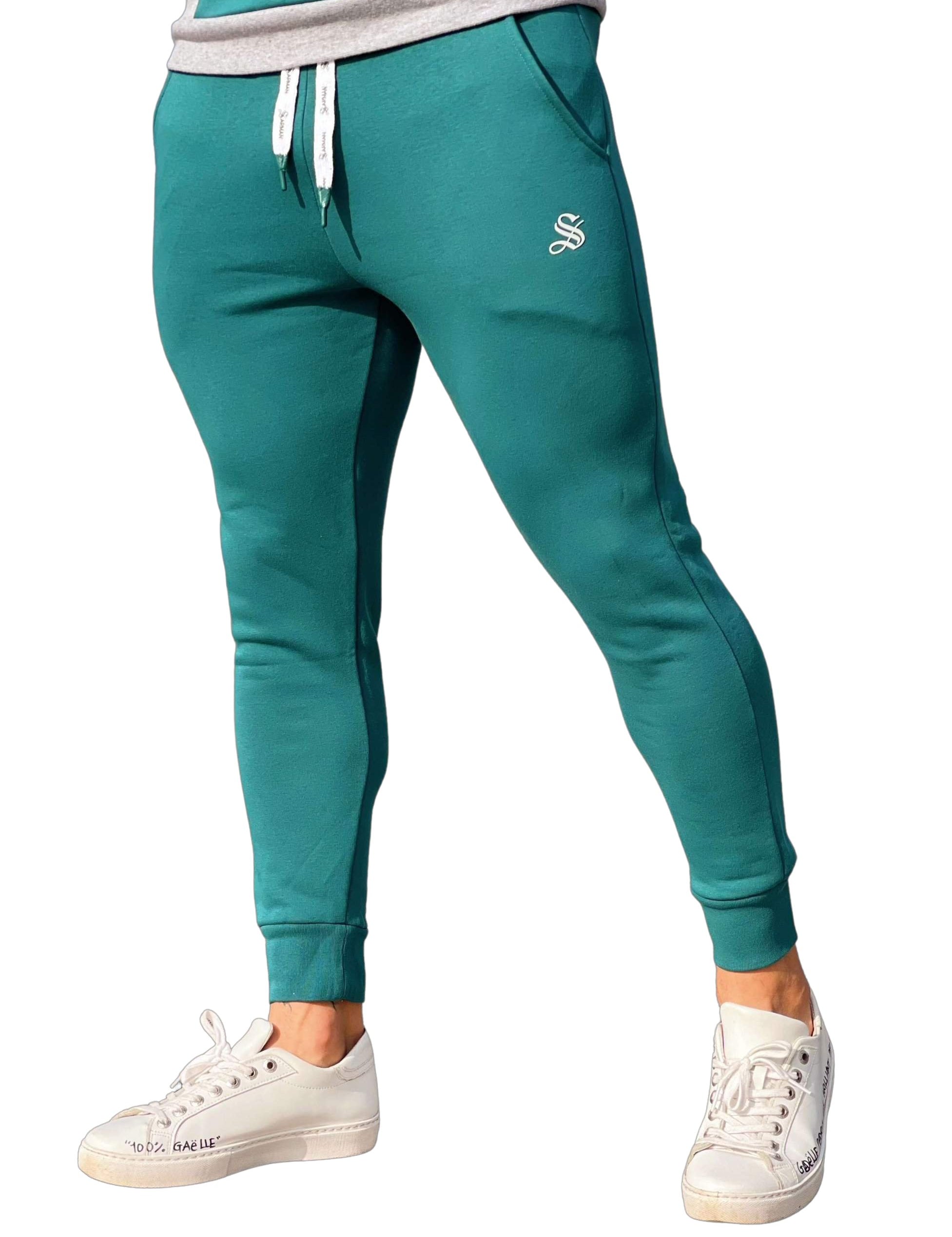Jangel - Green Track Pant for Men - Sarman Fashion - Wholesale Clothing Fashion Brand for Men from Canada