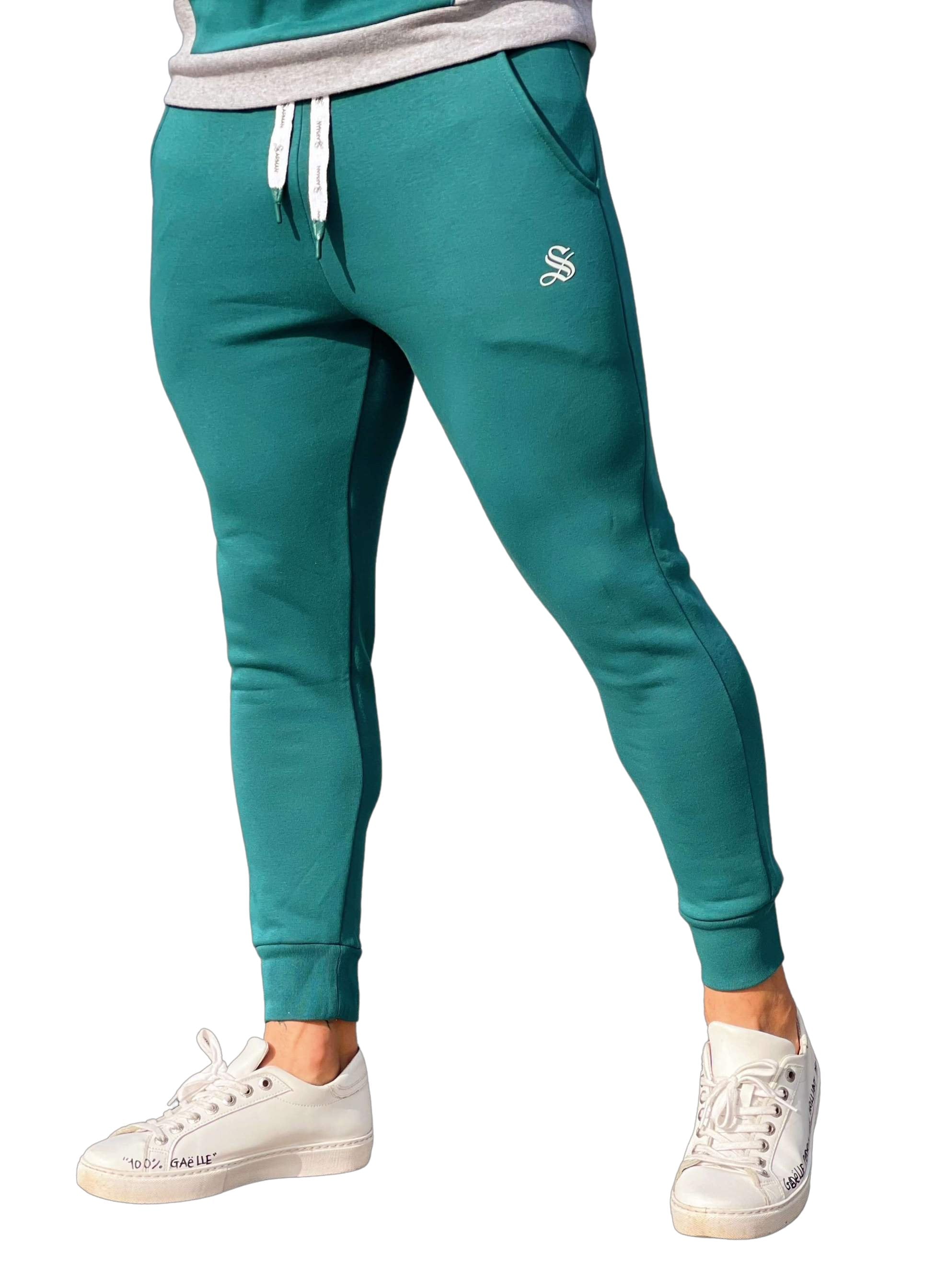 Jangel - Green Track Pant for Men - Sarman Fashion - Wholesale Clothing Fashion Brand for Men from Canada