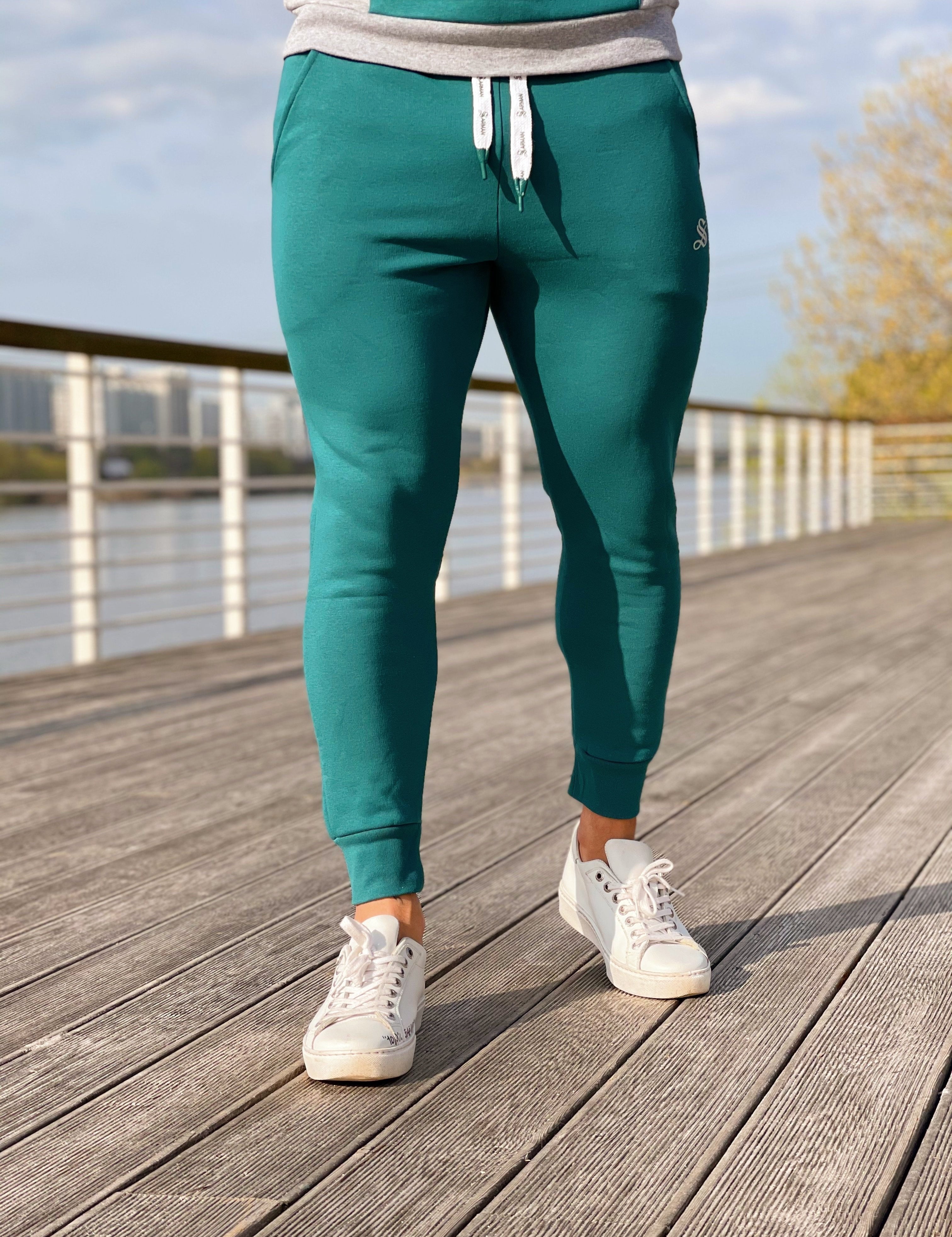 Jangel - Green Track Pant for Men - Sarman Fashion - Wholesale Clothing Fashion Brand for Men from Canada