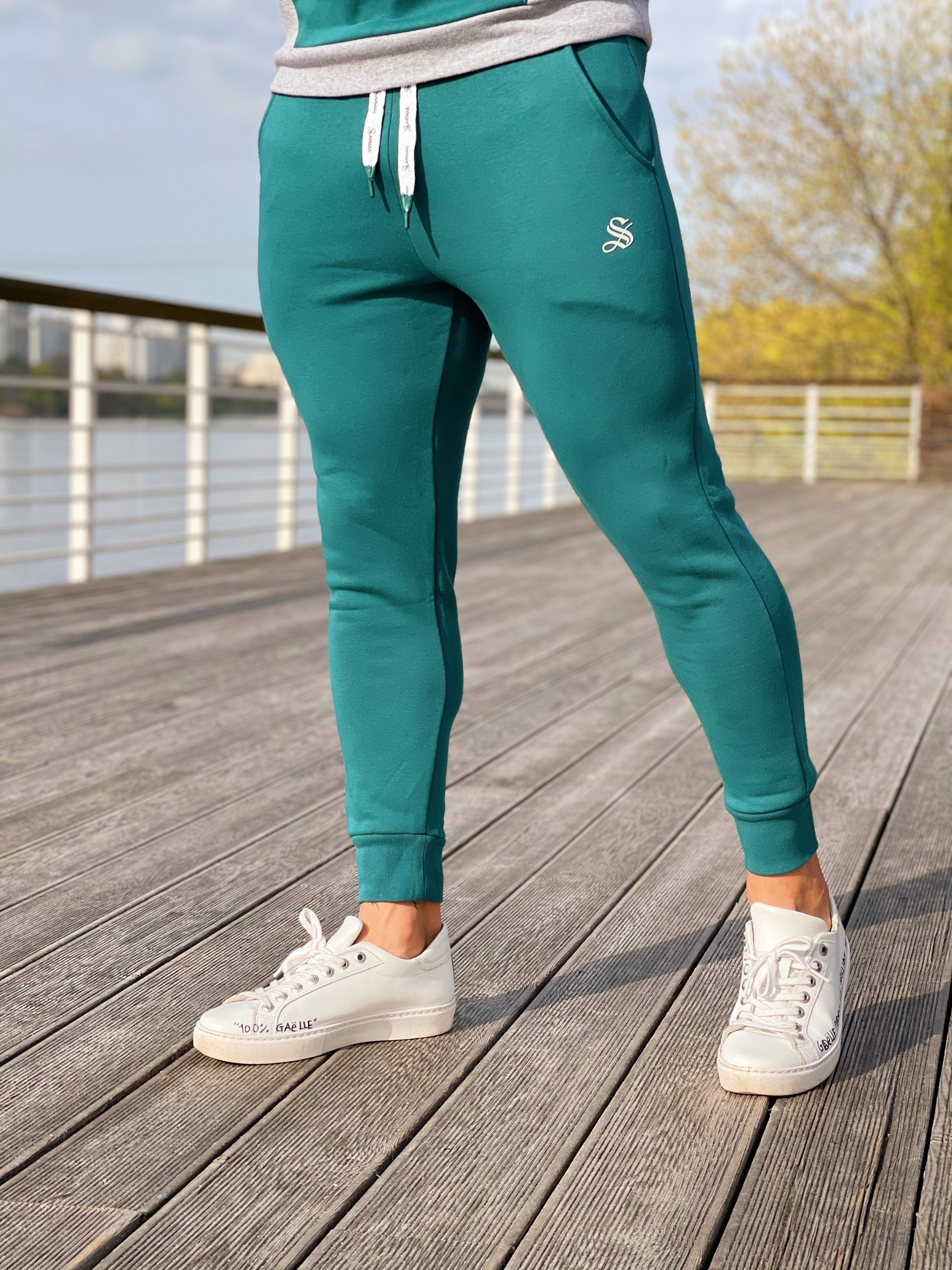Jangel - Green Track Pant for Men - Sarman Fashion - Wholesale Clothing Fashion Brand for Men from Canada