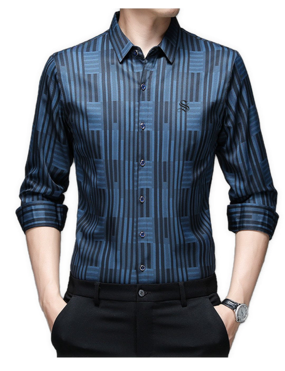 Jerobc - Long Sleeves Shirt for Men - Sarman Fashion - Wholesale Clothing Fashion Brand for Men from Canada