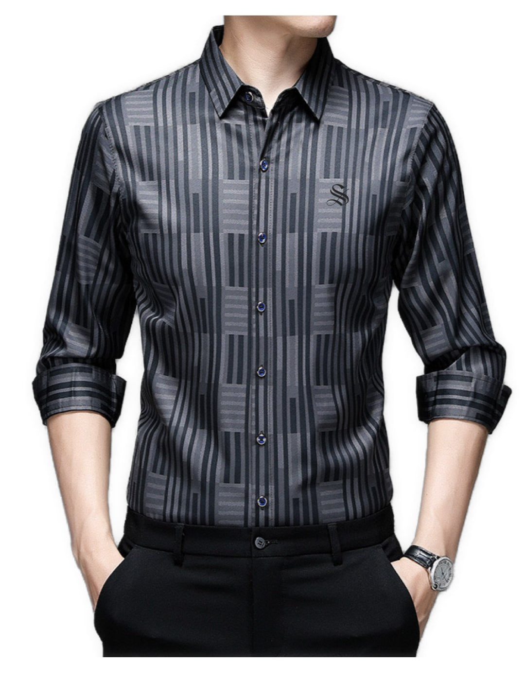 Jerobc - Long Sleeves Shirt for Men - Sarman Fashion - Wholesale Clothing Fashion Brand for Men from Canada