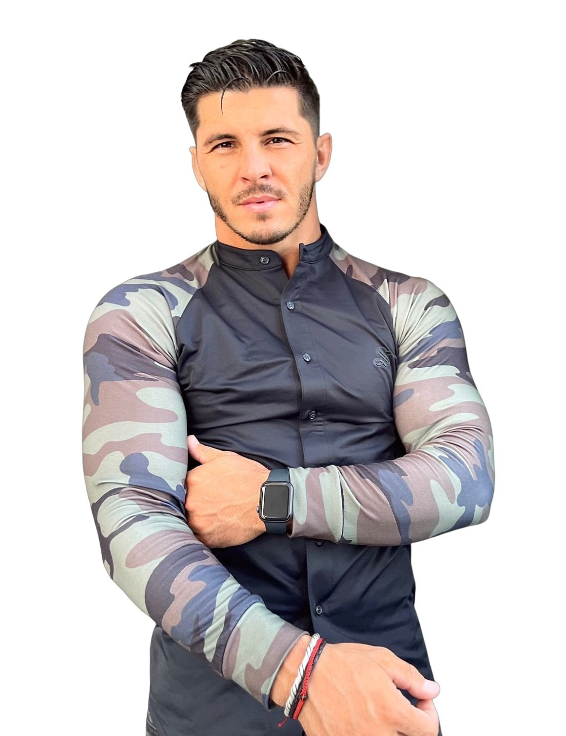 Kamouflajio - Black Shirt for Men (PRE-ORDER DISPATCH DATE 25 DECEMBER 2021) - Sarman Fashion - Wholesale Clothing Fashion Brand for Men from Canada