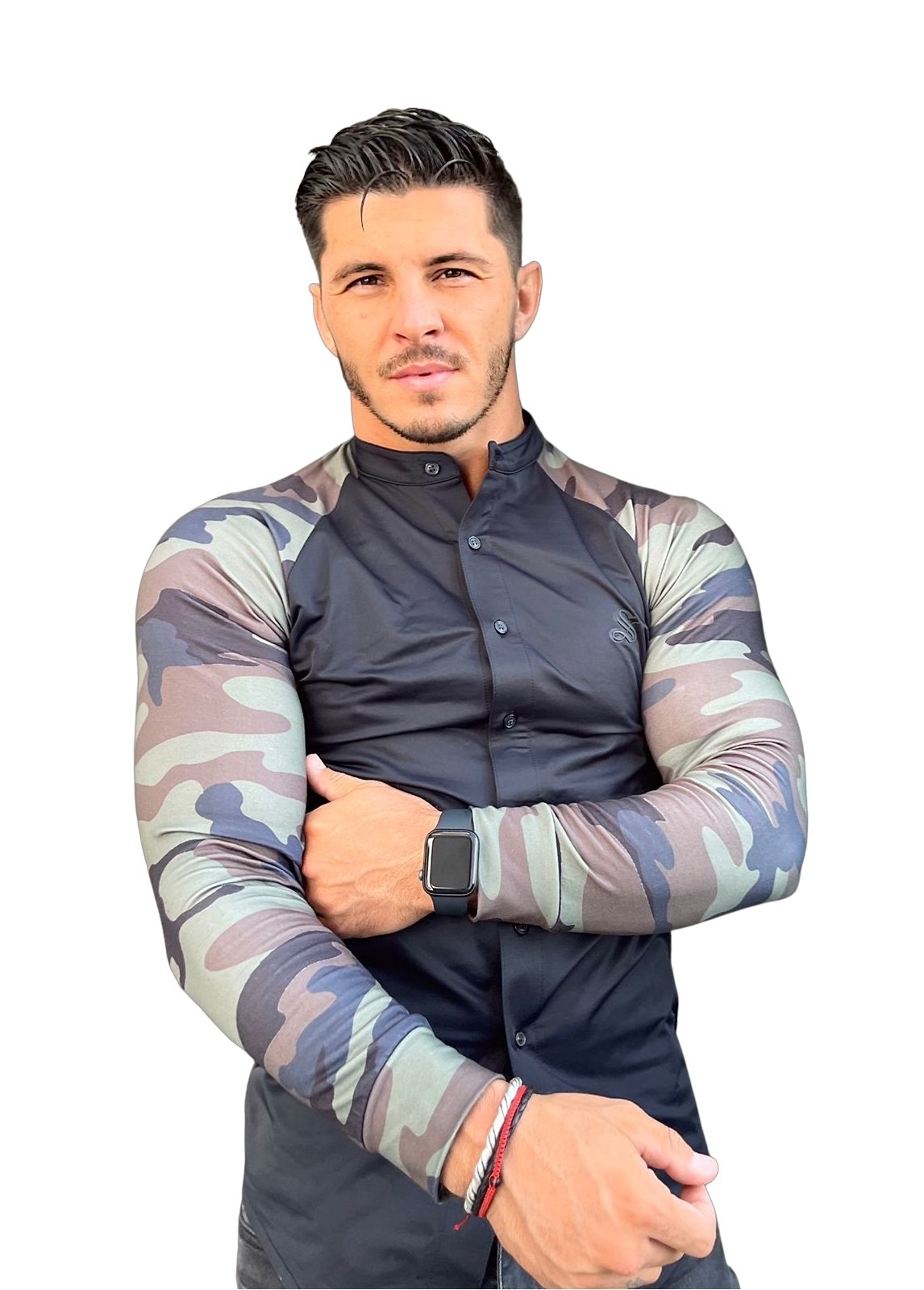 Kamouflajio - Black Shirt for Men (PRE-ORDER DISPATCH DATE 25 DECEMBER 2021) - Sarman Fashion - Wholesale Clothing Fashion Brand for Men from Canada