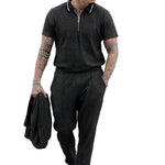 Kolosimium - Black Men’s Polo - Sarman Fashion - Wholesale Clothing Fashion Brand for Men from Canada